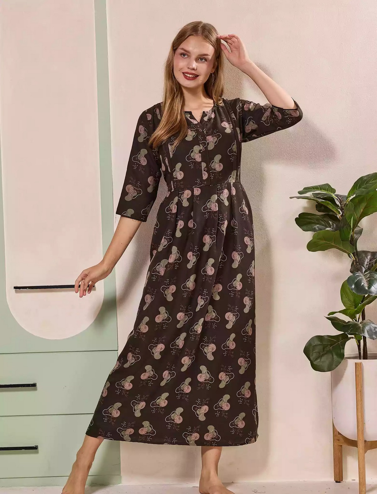 Olive Alpine Kurti Style – Mangai nighties