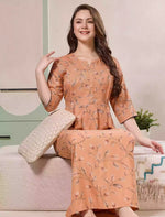Orange Alpine Kurti Style Nighty - Mangai Nighties