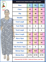 Alpine Abstract Print Kurti Style Nighty for Women | Mangai Nighties