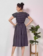 Alpine Petal Sleeve Floral Print Maxi Dress Fit - Mangai Nighties