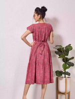 Alpine Geometric Print Maxi Dress Petal Sleeve for Mangai Nighties