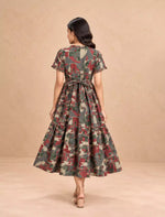 Geometric Abstract Mosaic Print Rayon Berlin Maxi Frock with Back Tie Rope Mangai Nighties