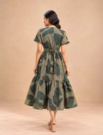 Festive Wear Abstract Printed Rayon Berlin Maxi Frock with Back Tie - Mangai Nighties