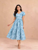 Festival Wear Floral Rayon Berlin Maxi Frock With Back Tie - Mangai Nighties