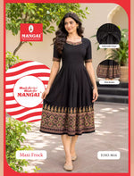 Paisley Floral Print Festival Arrival Border Rayon Maxi Frock | Mangai Nighties