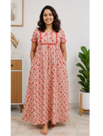 Cotton FROCK Model Casual Wear Nighties | Stylish Pleated Frock Style | Multipurpose Nighties | Pregnancy Wear | Pleated Model | Stylish Nighties for Stylish Women (PWC)