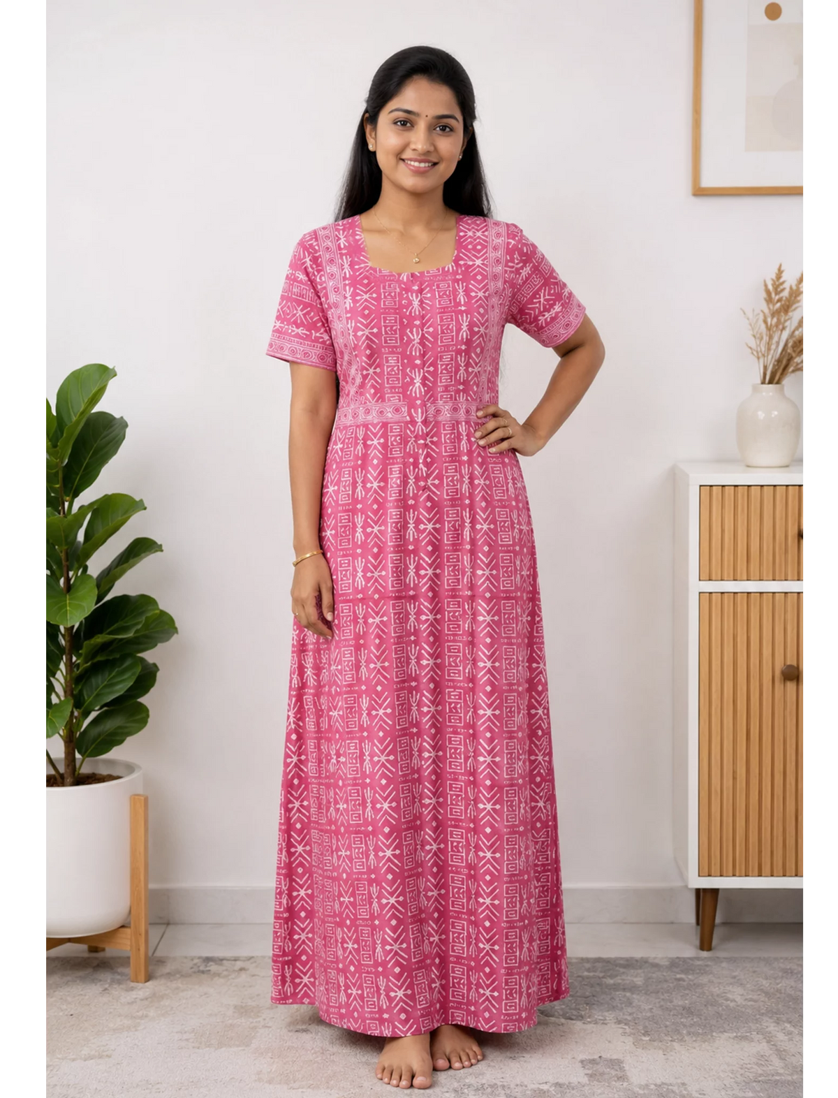 Cotton FROCK Model Casual Wear Nighties | Stylish Pleated Frock Style | Multipurpose Nighties | Pregnancy Wear | Pleated Model | Stylish Nighties for Stylish Women (PWC)