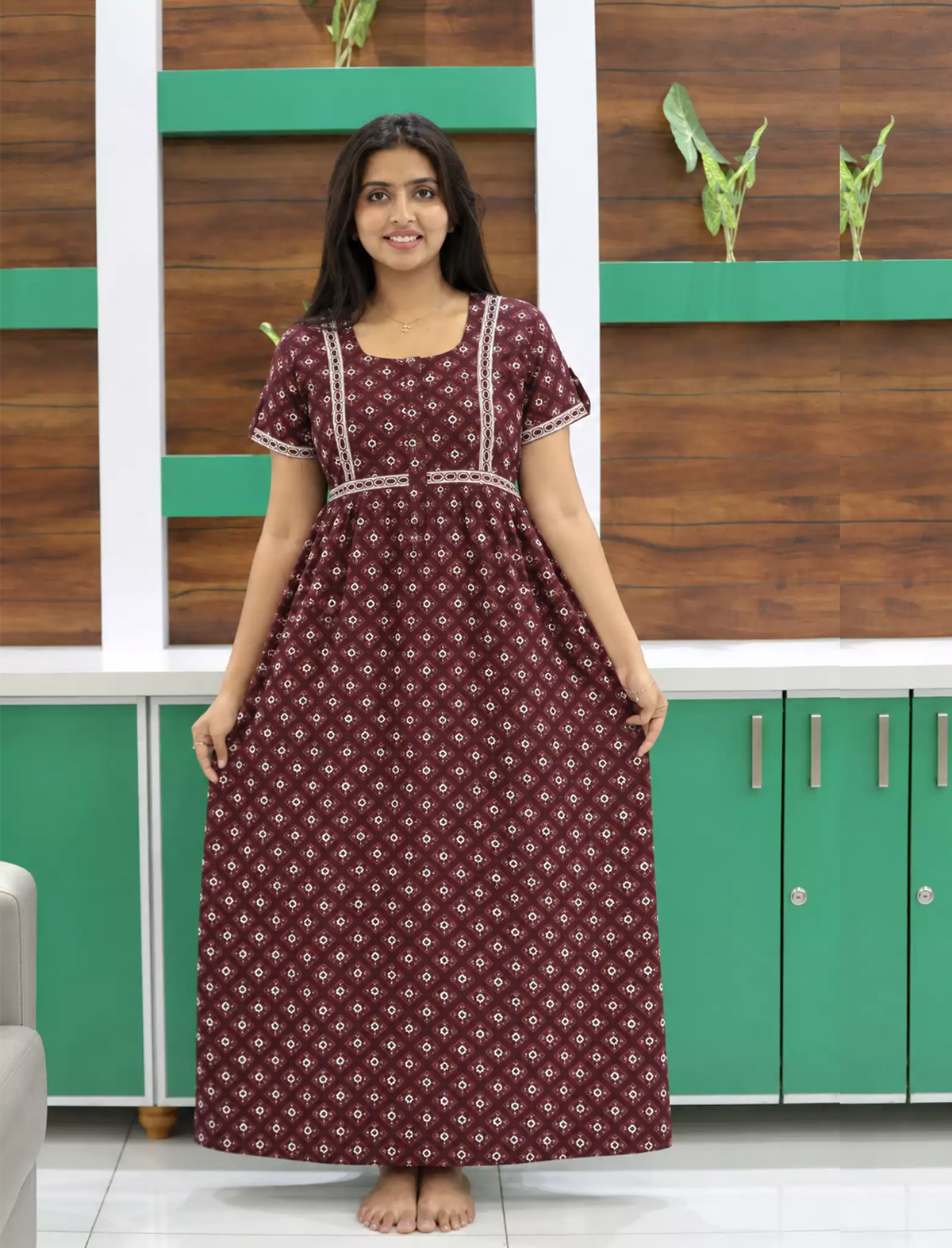 Cotton FROCK Model Casual Wear Nighties | Stylish Pleated Frock Style | Multipurpose Nighties | Pregnancy Wear | Pleated Model | Stylish Nighties for Stylish Women (PWC)