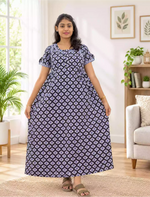 Cotton FROCK Model Casual Wear Nighties | Stylish Pleated Frock Style | Multipurpose Nighties | Pregnancy Wear | Pleated Model | Stylish Nighties for Stylish Women (PWC)