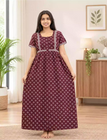 Cotton FROCK Model Casual Wear Nighties | Stylish Pleated Frock Style | Multipurpose Nighties | Pregnancy Wear | Pleated Model | Stylish Nighties for Stylish Women (PWC)