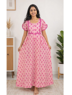Cotton FROCK Model Casual Wear Nighties | Stylish Pleated Frock Style | Multipurpose Nighties | Pregnancy Wear | Pleated Model | Stylish Nighties for Stylish Women (PWC)
