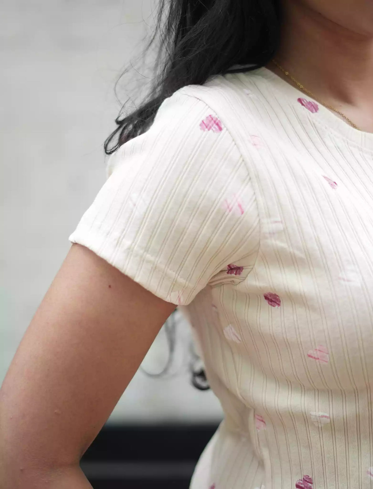 Pink Floral & Checks Ribbed Cotton Pyjama Set | Mangai Nighties