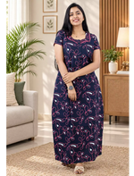 Women’s Cotton Nighties | Premium Quality | Regular Fit | All-Over Printed – Mangai Nighties