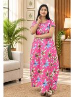 Mangai Premium Cotton Nighties | Stylish Prints | Side Pocket - Mangai Nighties