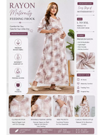 Rayon Feeding Maternity Long Frock - Mangai Nighties