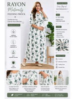 Rayon Feeding Maternity Long Frock - Mangai Nighties