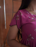 Alpine Floral Print 3-Layer Frock with Petal Sleeves - Mangai Nighties