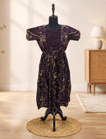 Rayon Zipless Maxi Frock Petal Sleeve with Back Tie - Mangai Nighties