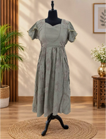 Rayon Zipless Maxi Frock Flutter Sleeve with Side Pocket- Mangai Nighties