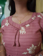 Alpine Floral Print 3-Layer Frock with Back Tie - Mangai Nighties