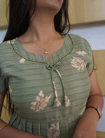 Alpine Floral Print 3-Layer Frock with Back Tie - Mangai Nighties