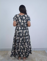 Rayon Floral Print 3 Layer Frock with Back Tie & Layer Frock | Mangai Nighties