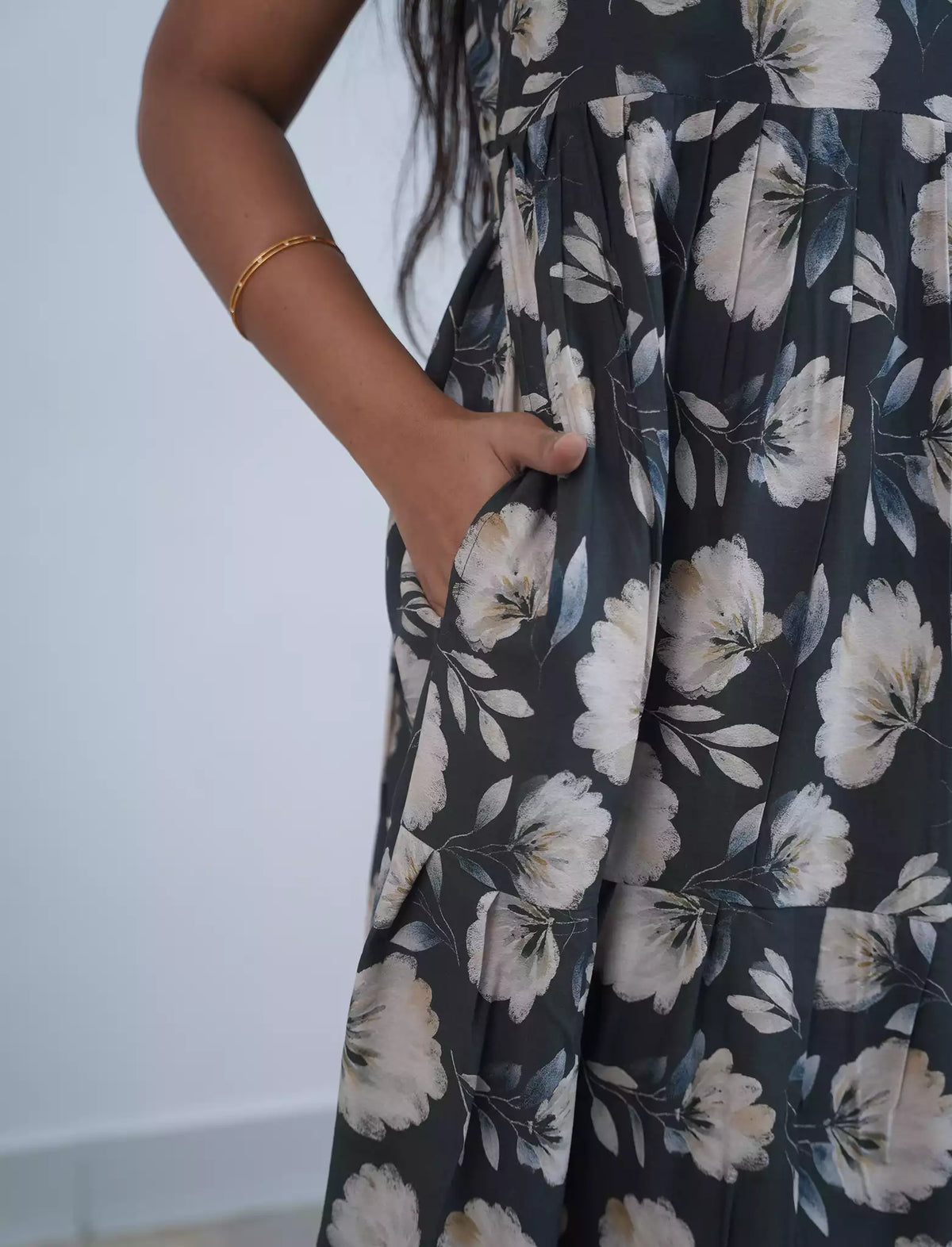 Rayon Floral Print 3 Layer Frock with Back Tie & Layer Frock | Mangai Nighties
