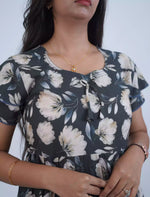 Rayon Floral Print 3 Layer Frock with Back Tie & Layer Frock | Mangai Nighties