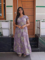 Alpine Floral & Abstract Print 3-Layer Frock with Pocket - Mangai Nighties