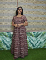 Rayon Paisley print 3 Layer Frock with Back Tie & Layer Sleeve | Mangai Nighties