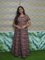 Rayon Paisley print 3 Layer Frock with Back Tie & Layer Sleeve | Mangai Nighties