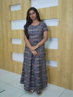 Rayon Paisley print 3 Layer Frock with Back Tie & Layer Sleeve | Mangai Nighties
