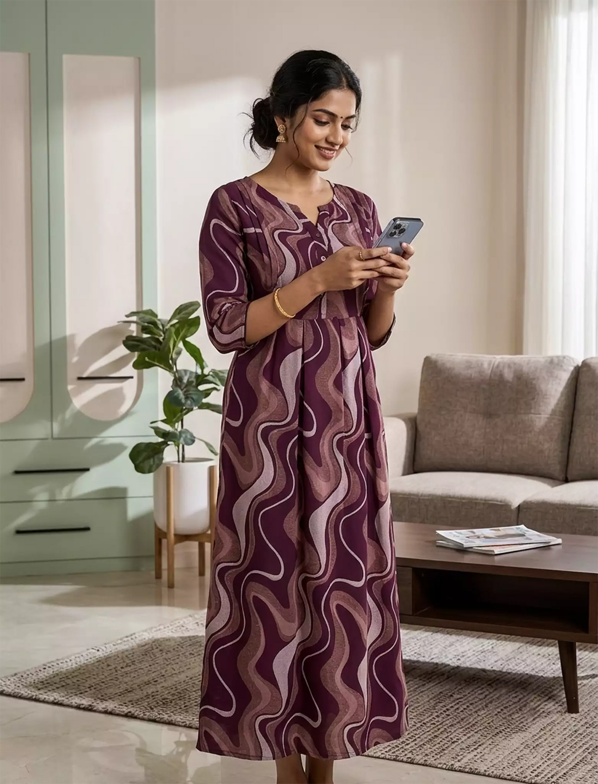 Brown Alpine Kurti Style – Mangai nighties