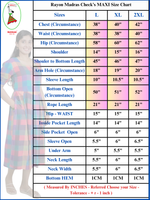 Rayon Rainbow Madras Checks Maxi Frock with Puff Sleeve - Mangai Nighties