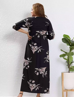 Rayon Maternity Feeding Long Frock Back View - Mangai Nighties