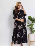 Rayon Feeding Maternity Long Frock - Mangai Nighties
