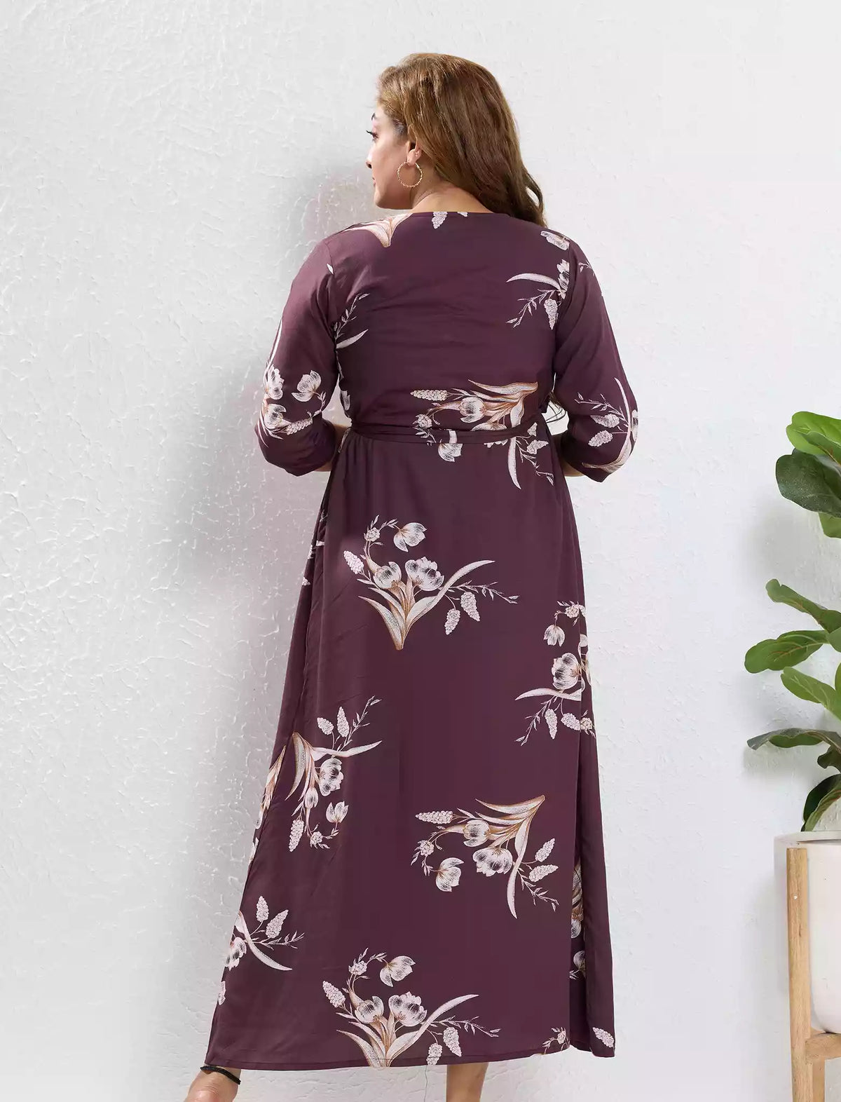 Rayon Maternity Feeding Long Frock Back View - Mangai Nighties