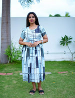 Rayon Geometric Print Flared Maxi Casual Wear | Mangai Nighties