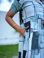 Rayon Geometric Print Flared Maxi Casual Wear | Mangai Nighties