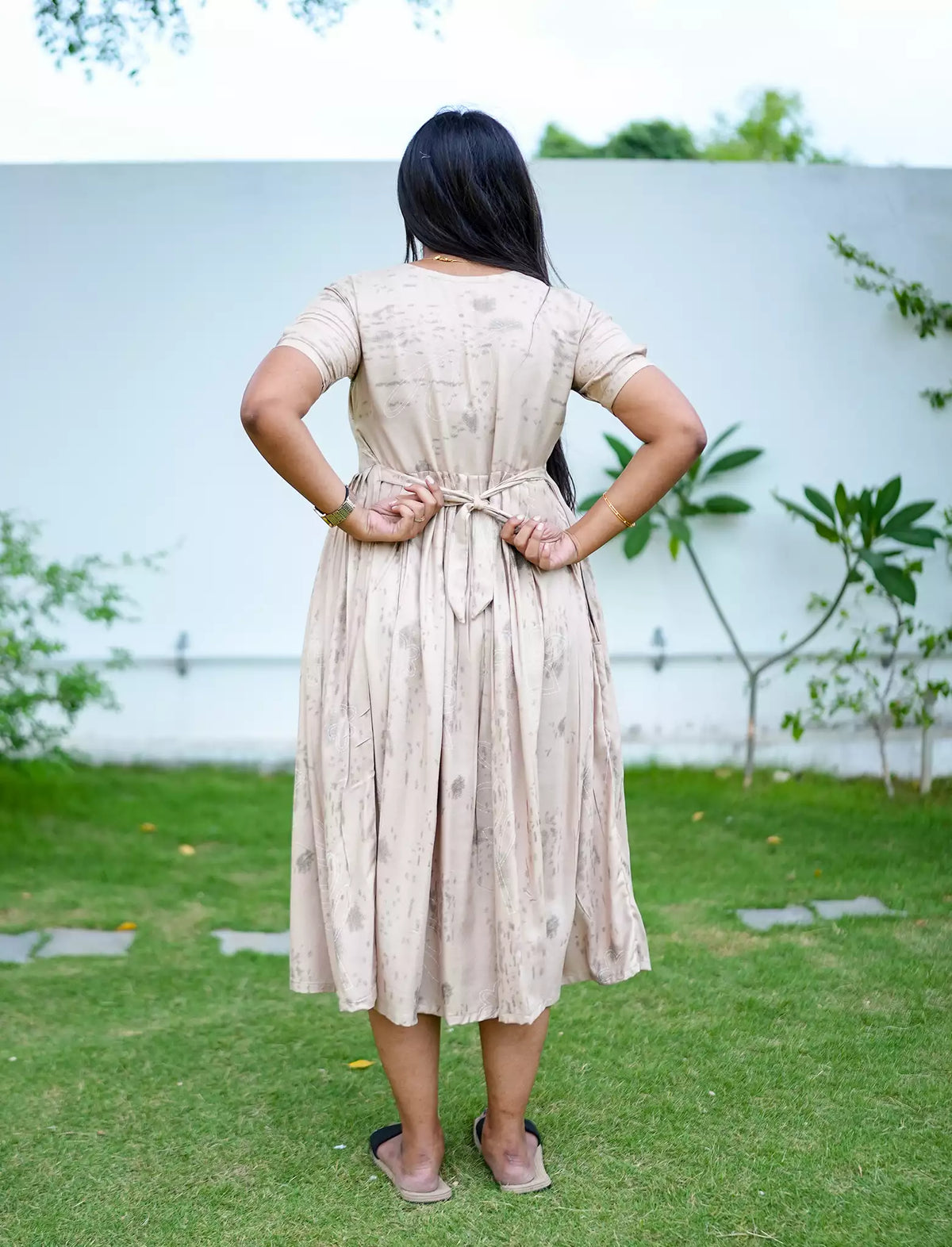 Rayon Floral Print Casual Wear Maxi Dress | Mangai Nighties
