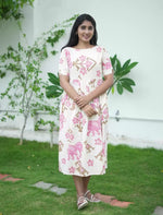 Abstract Print Cotton Maxi Frock with Pocket & Back Tie | Mangai Nighties