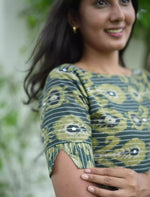 Traditional Ikat Print Cotton Maxi Frock with Pocket | Mangai Nighties