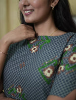 Floral Embroidery Cotton Maxi Frock with Back Tie | Mangai Nighties