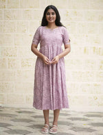 Rayon Floral Print Stylish Maxi Dress with Back Tie| Mangai Nighties
