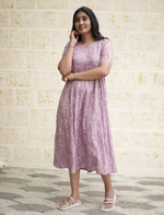 Rayon Floral Print Stylish Maxi Dress with Back Tie| Mangai Nighties