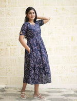 Rayon Floral Print Stylish Maxi Dress with Back Tie| Mangai Nighties
