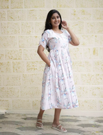 Rayon Floral Print Boat Neck Maxi Dress | Mangai Nighties