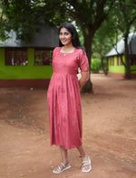 Rayon Floral Print Casual Wear Maxi Dress | Mangai Nighties