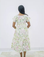 Rayon Floral Foil Print Double Layer Sleeve Maxi Frock | Mangai Nighties