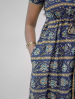 Rayon Foil Print Double Layer Sleeve Maxi Frock | Mangai Nighties
